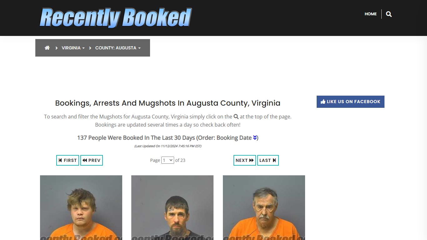 Bookings, Arrests and Mugshots in Augusta County, Virginia